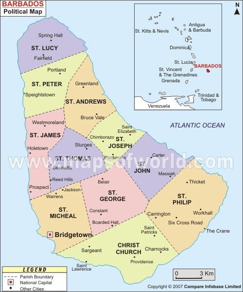 barbados political map